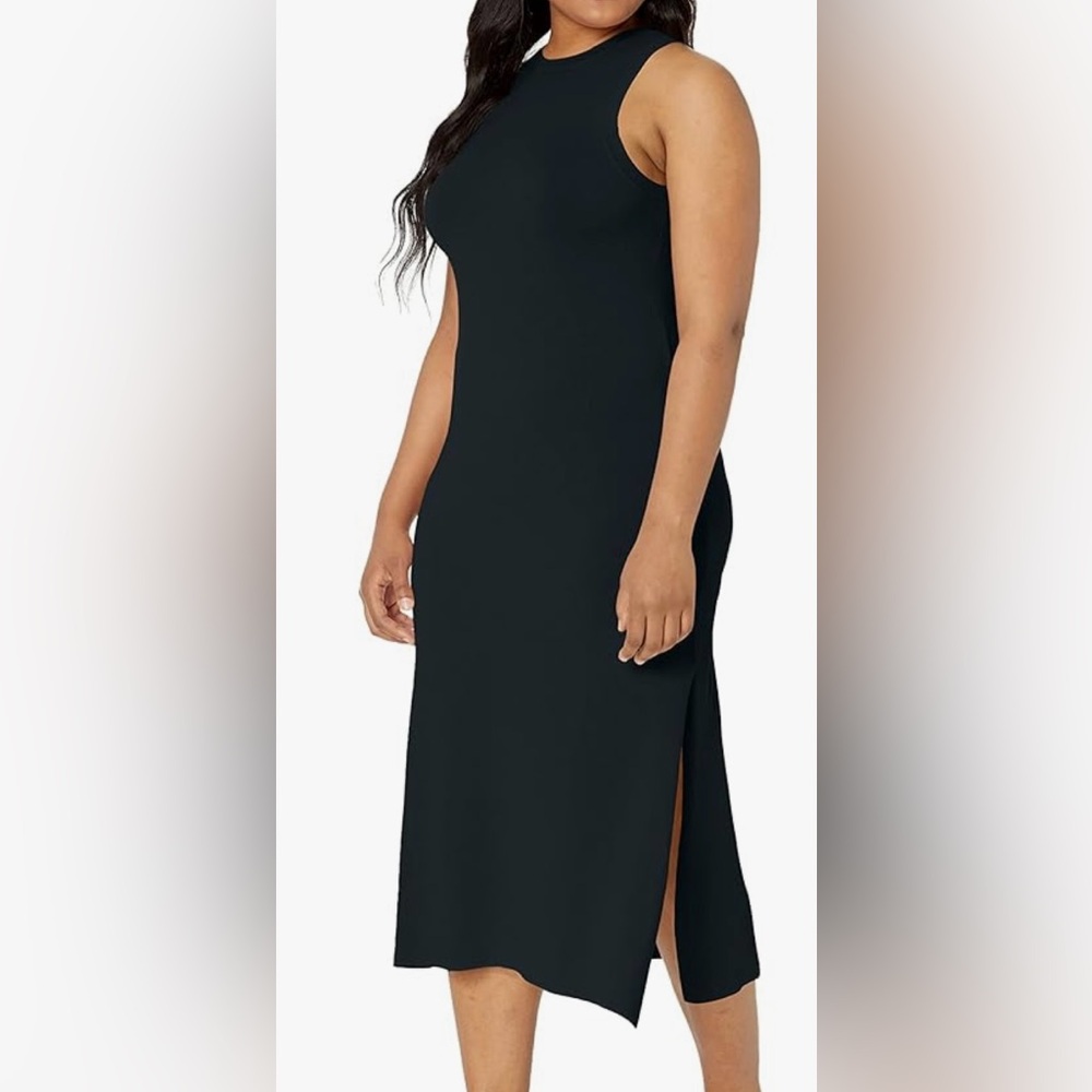 NWT The Drop Women's Gabriela High Neck Cut-in A-line Side-Slit Maxi  Dr…